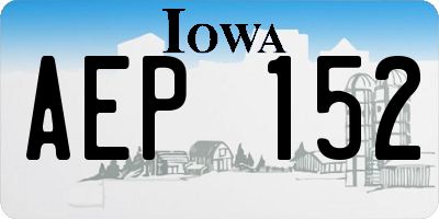 IA license plate AEP152