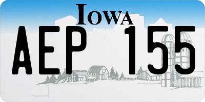 IA license plate AEP155