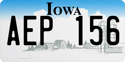 IA license plate AEP156