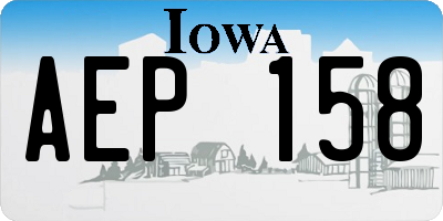 IA license plate AEP158