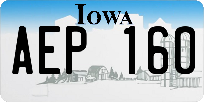 IA license plate AEP160