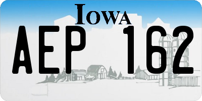 IA license plate AEP162