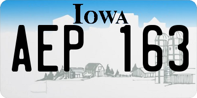 IA license plate AEP163