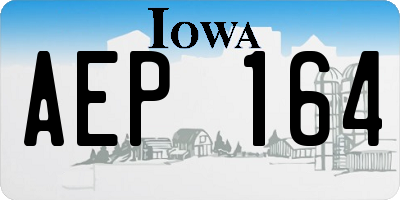IA license plate AEP164