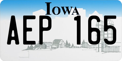 IA license plate AEP165