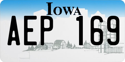 IA license plate AEP169