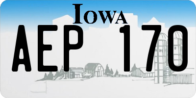 IA license plate AEP170