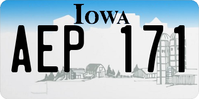 IA license plate AEP171