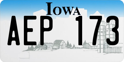 IA license plate AEP173