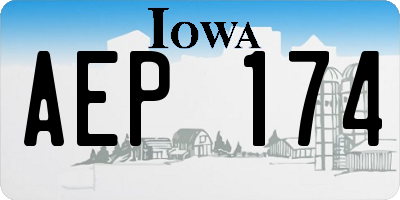 IA license plate AEP174