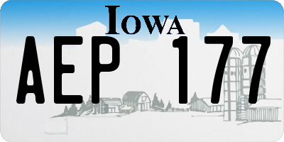 IA license plate AEP177