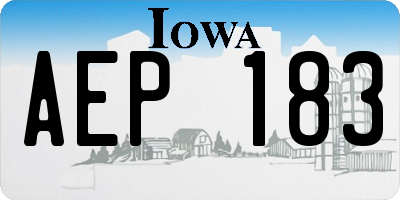 IA license plate AEP183