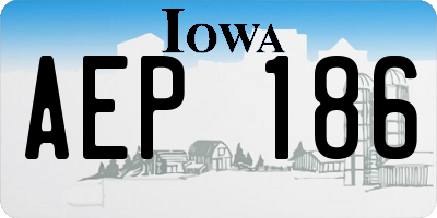 IA license plate AEP186