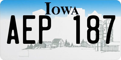 IA license plate AEP187