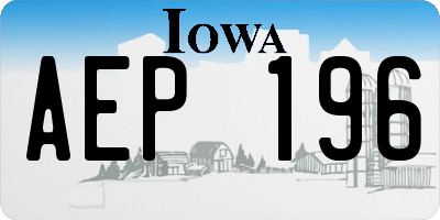IA license plate AEP196