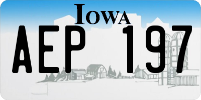 IA license plate AEP197