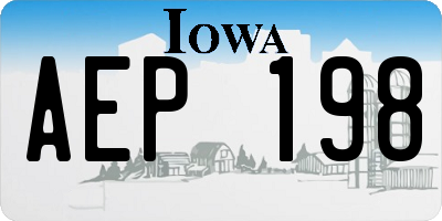 IA license plate AEP198
