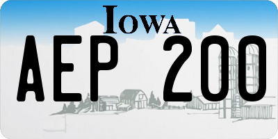 IA license plate AEP200