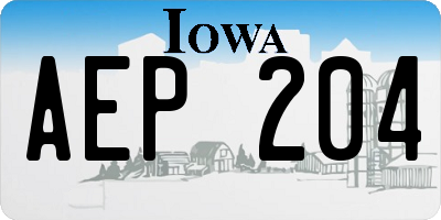 IA license plate AEP204
