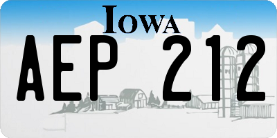 IA license plate AEP212