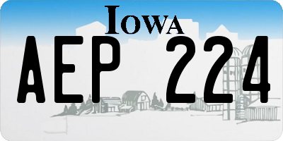 IA license plate AEP224