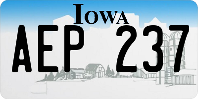 IA license plate AEP237