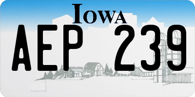 IA license plate AEP239