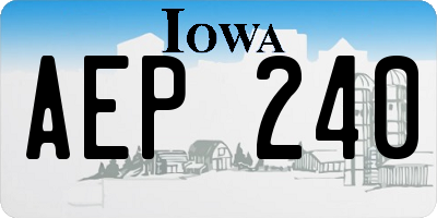IA license plate AEP240
