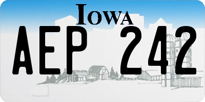 IA license plate AEP242