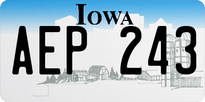 IA license plate AEP243
