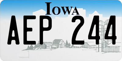 IA license plate AEP244