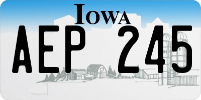 IA license plate AEP245