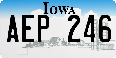 IA license plate AEP246