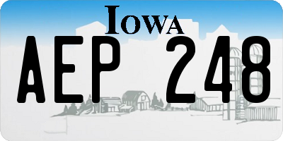 IA license plate AEP248