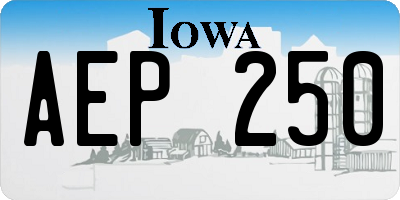 IA license plate AEP250