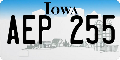 IA license plate AEP255