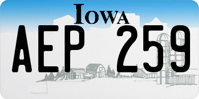 IA license plate AEP259