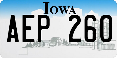 IA license plate AEP260
