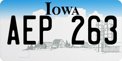 IA license plate AEP263