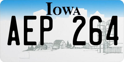 IA license plate AEP264