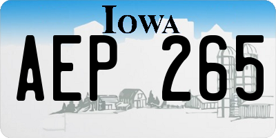 IA license plate AEP265