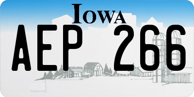IA license plate AEP266