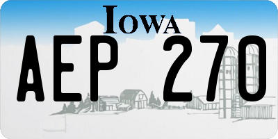 IA license plate AEP270