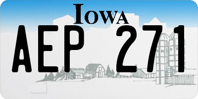 IA license plate AEP271