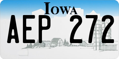 IA license plate AEP272