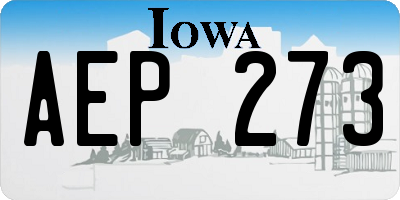 IA license plate AEP273