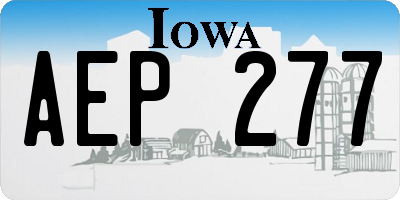 IA license plate AEP277