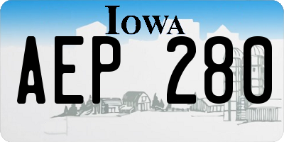 IA license plate AEP280