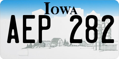 IA license plate AEP282