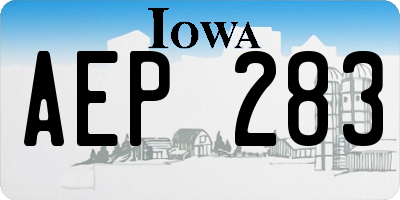 IA license plate AEP283